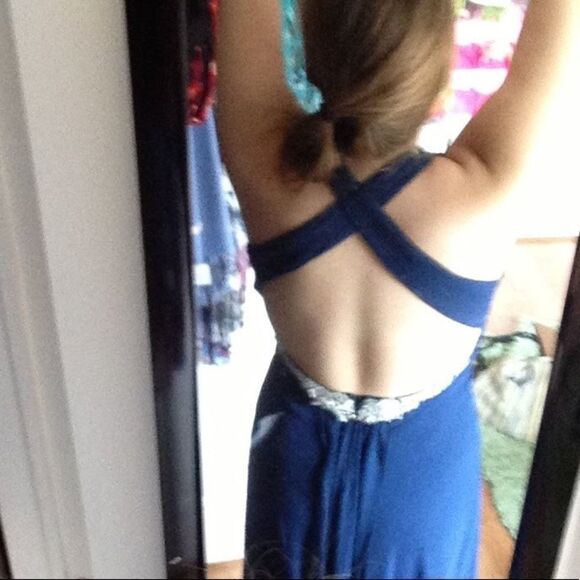 Faviana Navy Prom Dress - Picture 2 of 8